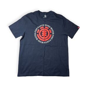 Element Seal Short Sleeve Tee Shirt Size Medium Retro Skater Shirt Y2K Navy
